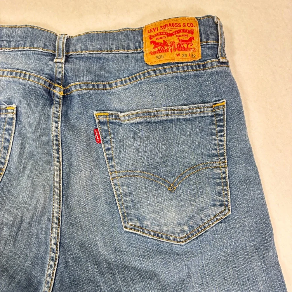 Levis 505 Jeans Mens 36x32 Regular Fit Straight Leg‎ Classic Denim